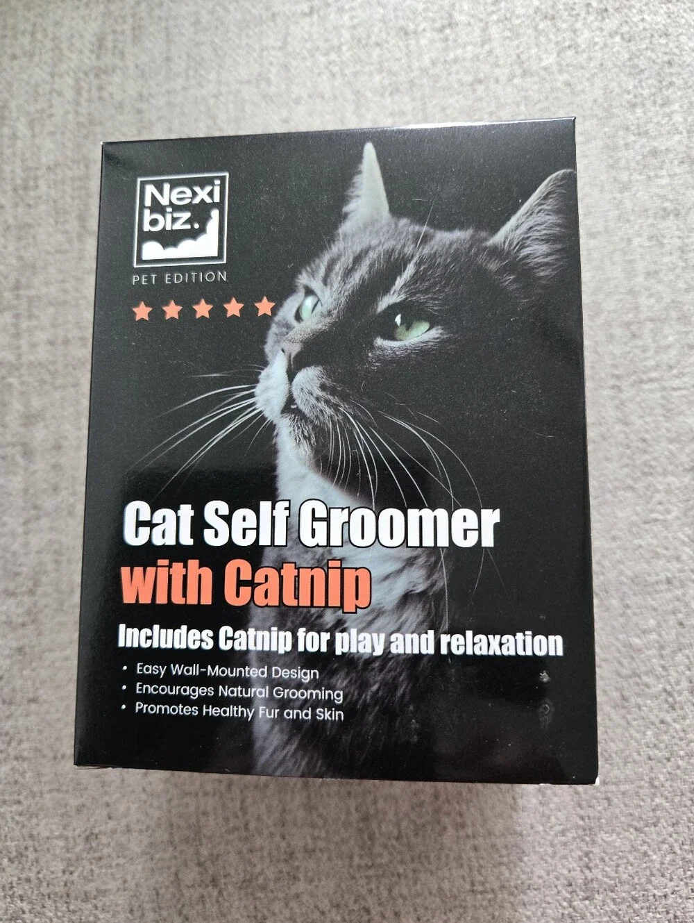 Cat Self Groomer with Catnip — Black